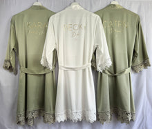 Load image into Gallery viewer, Sage Bridesmaid Robe, Bride Robe, Personalised Green Bridal Party Robes, Bridesmaid Gift, Bridal Robes, Wedding Robes, Dressing Gown