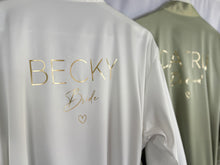 Load image into Gallery viewer, Sage Bridesmaid Robe, Bride Robe, Personalised Green Bridal Party Robes, Bridesmaid Gift, Bridal Robes, Wedding Robes, Dressing Gown