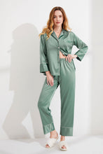 Load image into Gallery viewer, Eucalyptus Pyjamas, Personalised Birthday Pjs, Long Sleeve Long Pants Satin Pyjamas