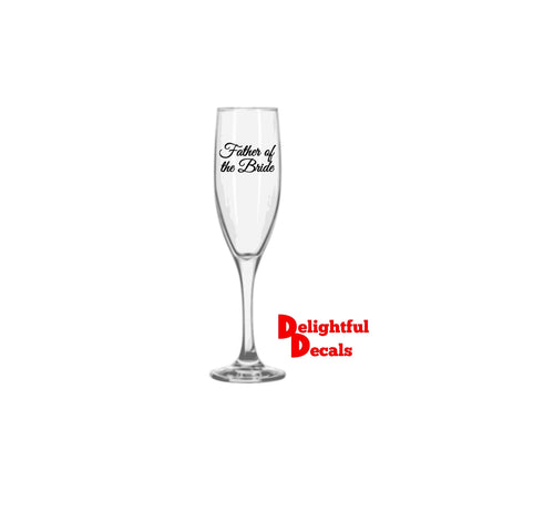 DIY Name or role Stickers for Wedding Champagne Flute in different colours and font style