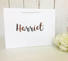 Load image into Gallery viewer, Personalised Gift Bag • Rose Gold Gift Bag •Bridesmaid Gift •Personalised Gift •Personalised Bag •Bridesmaid Bag •Wedding Gift Bag •Gift Bag