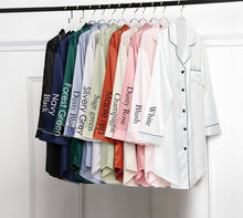 Load image into Gallery viewer, Personalised Bridal Party Nightshirt, Satin Sleepshirt Nightie Bridesmaid Pyjamas