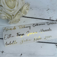 Load image into Gallery viewer, Custom Wedding Sticker Hanger, Personalised Wedding Coat Hangers Decal - Name or Role Bridal Party Vinyl Only