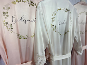 Personalised Bridesmaid Robes, Bride Gift, Bridesmaid Gift, Bride Robe, Bridal Robes, Bridal Party Wedding Robes, Satin Lace Dressing Gown