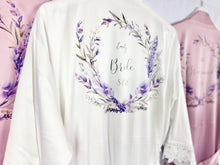 Load image into Gallery viewer, Mauve Bridesmaid Robe, Lavender Bridal Party Robes, Purple Personalised Bride Robe, Bridesmaid Gift, Lilac Satin Wedding Robe Dressing Gown