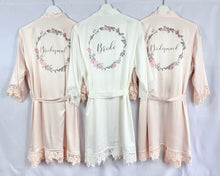 Load image into Gallery viewer, Soft Pink Satin Bridal Robes, Personalised Bridesmaid Robes, Blush Bridal Party Robes, Hen Party Gifts, Wedding Robes Bridesmaid Gift