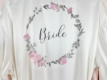 Load image into Gallery viewer, Soft Pink Satin Bridal Robes, Personalised Bridesmaid Robes, Blush Bridal Party Robes, Hen Party Gifts, Wedding Robes Bridesmaid Gift