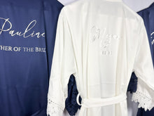 Load image into Gallery viewer, Bridesmaid robes, Bridesmaid Gift, Bridal Robes, Bridal Party Robes, Wedding Robes, Bride Robe, Navy Robes, Forest Green Robes, Satin Robes