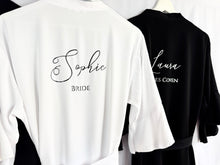 Load image into Gallery viewer, Black Bridesmaid Robes, Ruffle Robe, Bride Robe, Bridesmaid Gift, Wedding Robes, Bride Robe, Bridal Party Robes, Wedding Dressing Gown Gift