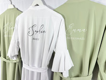 Load image into Gallery viewer, Sage Green Ruffle Bridesmaid Robes, Ruffle Robe, Bridal Robe, Bridesmaid Gift, Wedding Robes, Bride Robe, Bridal Party Robes, Green Robes