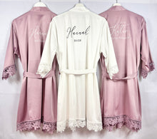 Load image into Gallery viewer, Mauve Bridesmaid robes, Bridesmaid Gift, Satin Bridal Robes, Bridal Party Robes, Wedding Robes, Personalised Bride Robe, Maid of Honour Gift