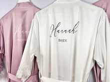 Load image into Gallery viewer, Mauve Bridesmaid robes, Bridesmaid Gift, Satin Bridal Robes, Bridal Party Robes, Wedding Robes, Personalised Bride Robe, Maid of Honour Gift