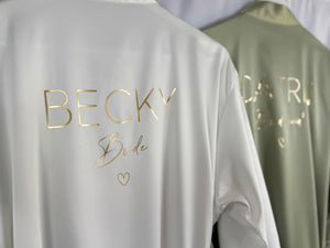 Sage Bridesmaid Robe, Bride Robe, Personalised Green Bridal Party Robes, Bridesmaid Gift, Bridal Robes, Wedding Robes, Dressing Gown