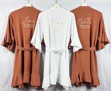 Load image into Gallery viewer, Terracotta Bridal Robes, Ruffle Robe, Rust Bridesmaid Robe,Bridesmaid Gift,Wedding Robes, Bride Robe, Bridal Party Robes, Burnt Orange Robe