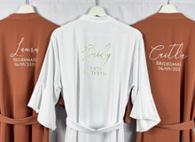 Load image into Gallery viewer, Terracotta Bridal Robes, Ruffle Robe, Rust Bridesmaid Robe,Bridesmaid Gift,Wedding Robes, Bride Robe, Bridal Party Robes, Burnt Orange Robe