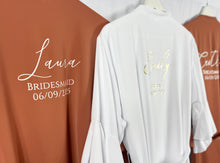 Load image into Gallery viewer, Terracotta Bridal Robes, Ruffle Robe, Rust Bridesmaid Robe,Bridesmaid Gift,Wedding Robes, Bride Robe, Bridal Party Robes, Burnt Orange Robe