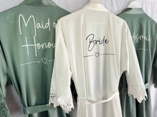 Load image into Gallery viewer, Black Bridesmaid Robes, Ruffle Robe, Bride Robe, Bridesmaid Gift, Wedding Robes, Bride Robe, Bridal Party Robes, Wedding Dressing Gown Gift