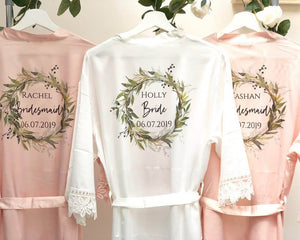 Blush Bridesmaid Robes, Bridal Robes, Bridal Party Robes, Wedding Robes, Dressing Gown, Bridesmaid Gift, Personalised Robe,Personalised Gift