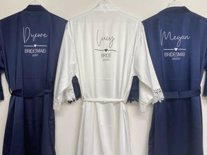 Rust Burnt Orange Bridesmaid Robes, Bridesmaid Gift, Bridal Robes, Bridal Party Robes, Wedding Robes, Bride Robe, Orange Robes, Satin Robes