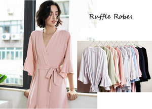Dusty Mauve Ruffle Wedding Robe, Bridesmaid Robe, Ruffle Robe, Bridal Robe, Bridesmaid Gift, Bride Robe, Bridal Party Robe Various Colours