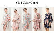 Load image into Gallery viewer, Navy Floral Print Ruffle Wedding Robes, Bridesmaid Robes Ruffle Robe, Bridal Robe, Bridesmaid Gift, Bride Robe, Bridal Party Robes