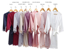 Load image into Gallery viewer, Bridesmaid robes, Bridesmaid Gift, Bridal Robes, Bridal Party Robes, Wedding Robes, Bride Robe,Plum Burgundy Robe,Navy Robe,Green Satin Robe