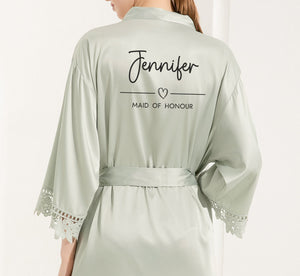 Personalised Robes, Bridesmaid Robes, Bridal Party Robes Bridesmaid Gift, Eucalyptus Bridal Robes, Wedding Robes, Bride Robe, Dressing Gown