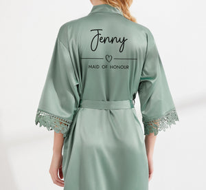 Personalised Robes, Bridesmaid Robes, Bridal Party Robes Bridesmaid Gift, Eucalyptus Bridal Robes, Wedding Robes, Bride Robe, Dressing Gown