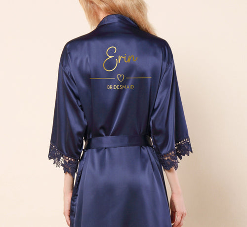 Bridal Party Robes Bridesmaid Gift, Personalised Robe, Bridesmaid Robes, Navy Robes, Bridal Robes, Wedding Robes, Bride Robe,Dressing Gown