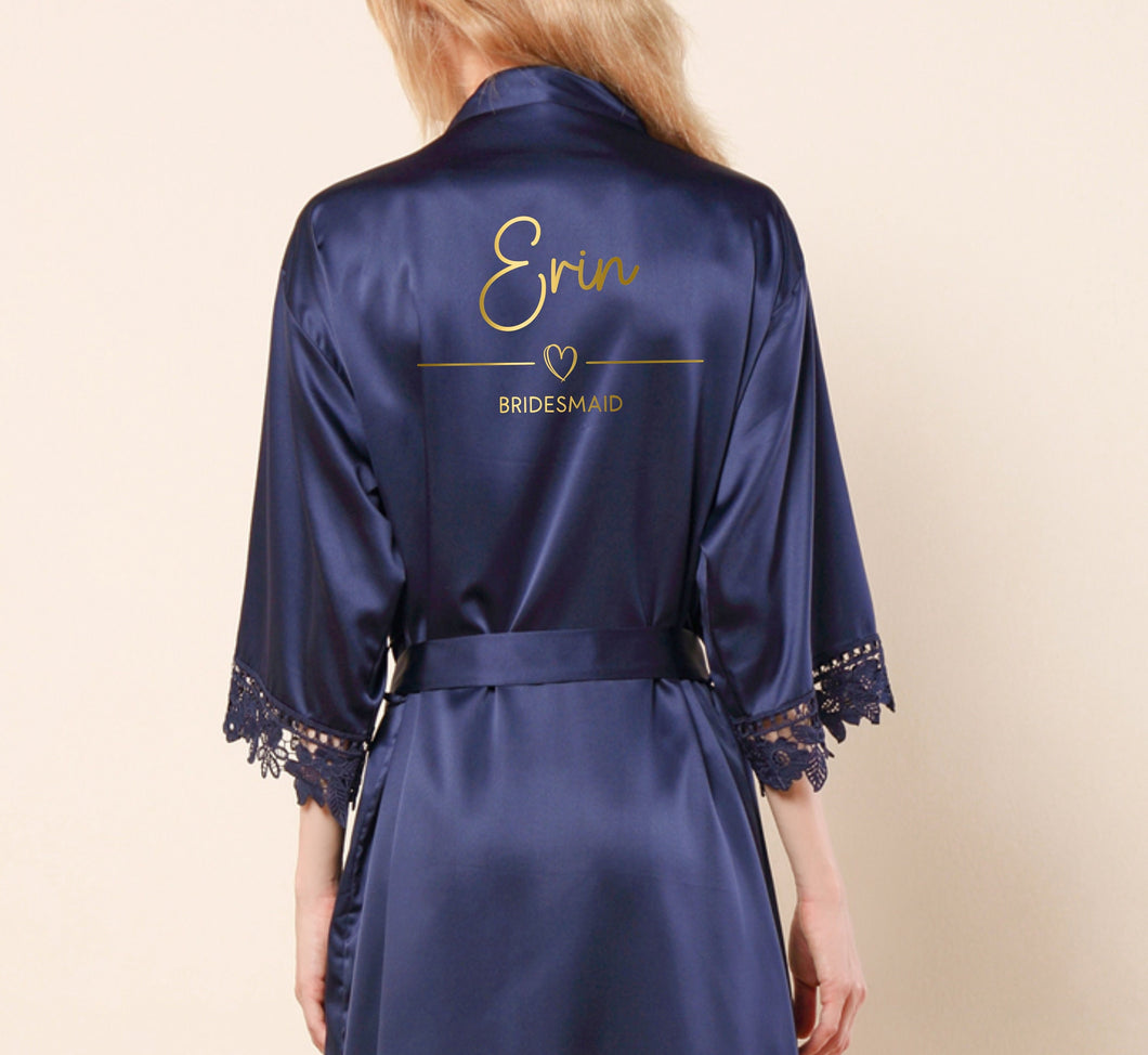 Bridal Party Robes Bridesmaid Gift, Personalised Robe, Bridesmaid Robes, Navy Robes, Bridal Robes, Wedding Robes, Bride Robe,Dressing Gown