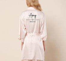 Load image into Gallery viewer, Personalised Bridesmaid Robes, Bridal Party Robes Bridesmaid Gift, Dusty Rose Bridal Robes, Wedding Robes, Bride Robe, Dressing Gown