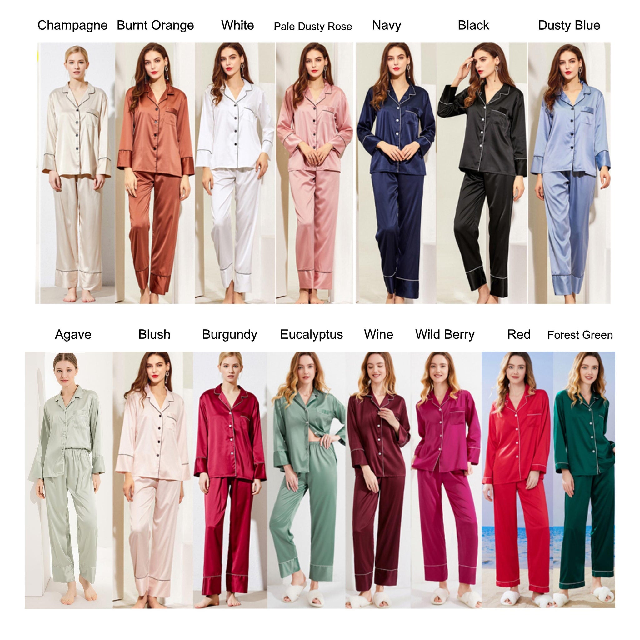 Satin Pyjamas Personalised Photo Pajamas Black Personalised