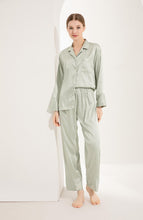 Load image into Gallery viewer, Agave Bridesmaid Pyjamas, Personalised Pjs, Bridal Pajamas, Long Sleeve Long Pants Satin Pyjamas