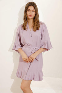 Lavender Ruffle Bridesmaid Robes, Ruffle Robe, Bridal Robe, Bridesmaid Gift, Wedding Robes, Bride Robe, Bridal Party Robes, Purple Robes