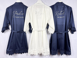Bridesmaid robes, Bridesmaid Gift, Bridal Robes, Bridal Party Robes, Wedding Robes, Bride Robe, Navy Robes, Forest Green Robes, Satin Robes