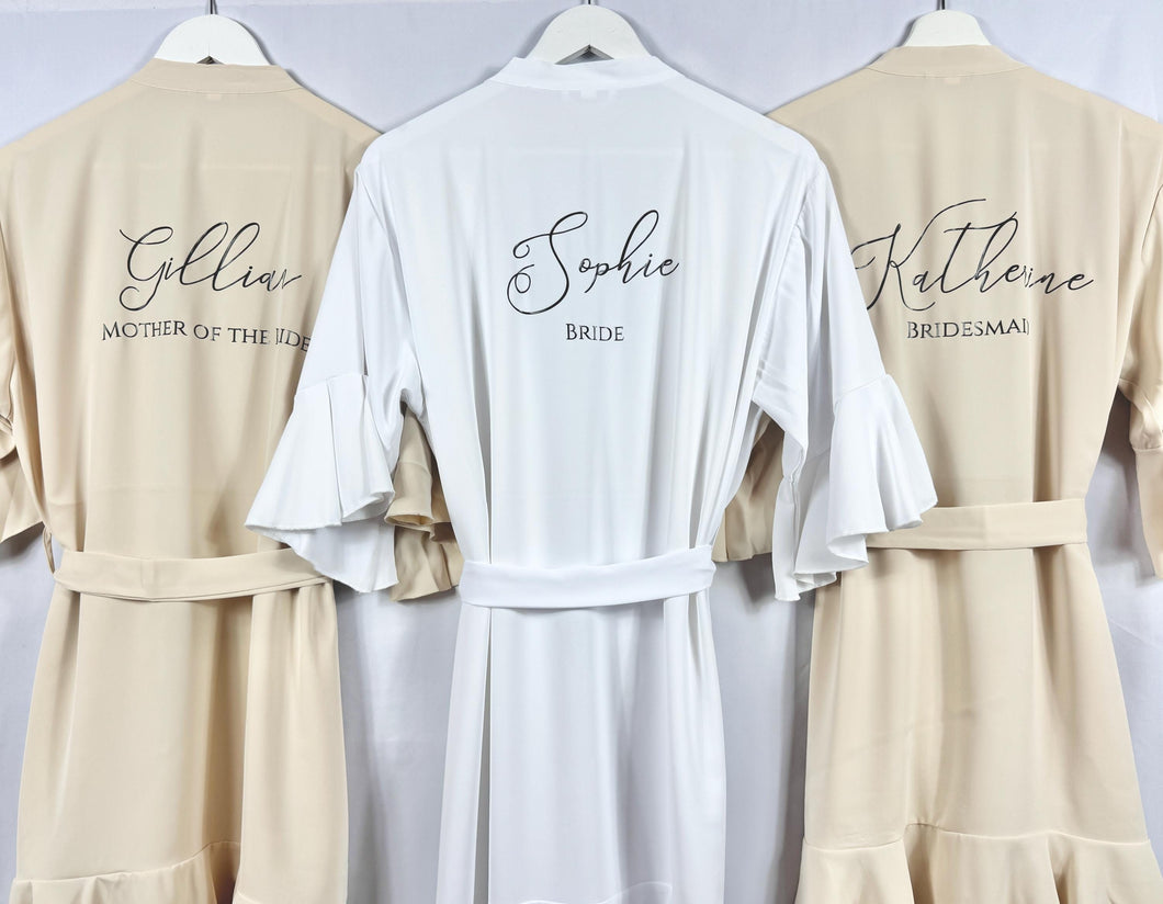 Champagne Ruffle Robe, Bridesmaid Robes, Bride Robe, Bridesmaid Gift, Wedding Robes, Bride Robe, Bridal Party Robes, Wedding Dressing Gown