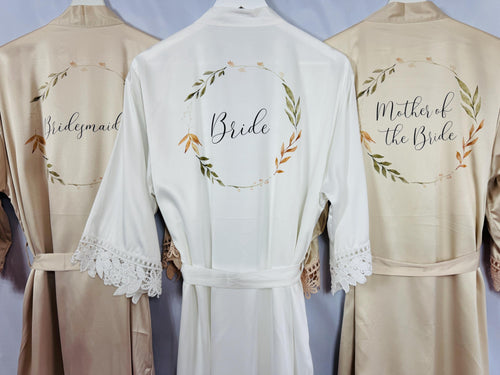 Bridesmaid robes, Bride Robe, Bridal Robe, Bridesmaid Gift, Bridal Shower Gift, Wedding Robes, Champagne Robes, Cream Robes, Satin Robes