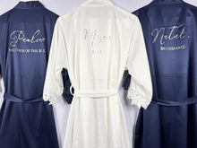 Load image into Gallery viewer, Bridesmaid robes, Bridesmaid Gift, Bridal Robes, Bridal Party Robes, Wedding Robes, Bride Robe, Navy Robes, Forest Green Robes, Satin Robes