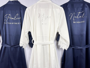 Bridesmaid robes, Bridesmaid Gift, Bridal Robes, Bridal Party Robes, Wedding Robes, Bride Robe, Navy Robes, Forest Green Robes, Satin Robes