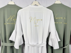 Eucalyptus Ruffle Bridesmaid Robes, Ruffle Robe, Bridal Robe, Bridesmaid Gift, Wedding Robes, Bride Robe, Bridal Party Robes, Green Robes