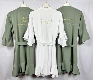 Eucalyptus Ruffle Bridesmaid Robes, Ruffle Robe, Bridal Robe, Bridesmaid Gift, Wedding Robes, Bride Robe, Bridal Party Robes, Green Robes