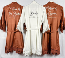 Load image into Gallery viewer, Burnt Orange Bridesmaid Robes, Rust Bridal Party Robes, Satin Wedding Robes, Bridesmaid Gift, Mother of the Bride Dressing Gown, Bride Robe