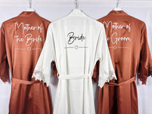 Load image into Gallery viewer, Burnt Orange Bridesmaid Robes, Rust Bridal Party Robes, Satin Wedding Robes, Bridesmaid Gift, Mother of the Bride Dressing Gown, Bride Robe