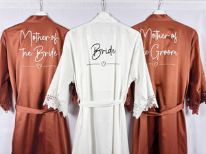 Burnt Orange Bridesmaid Robes, Rust Bridal Party Robes, Satin Wedding Robes, Bridesmaid Gift, Mother of the Bride Dressing Gown, Bride Robe