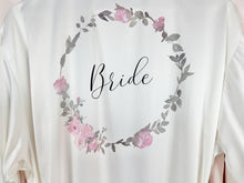 Load image into Gallery viewer, Soft Pink Satin Bridal Robes, Personalised Bridesmaid Robes, Blush Bridal Party Robes, Hen Party Gifts, Wedding Robes Bridesmaid Gift