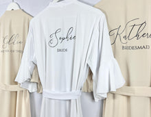 Load image into Gallery viewer, Champagne Ruffle Robe, Bridesmaid Robes, Bride Robe, Bridesmaid Gift, Wedding Robes, Bride Robe, Bridal Party Robes, Wedding Dressing Gown