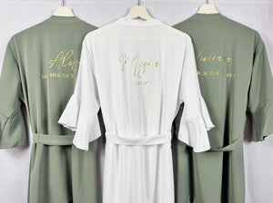 Eucalyptus Ruffle Bridesmaid Robes, Ruffle Robe, Bridal Robe, Bridesmaid Gift, Wedding Robes, Bride Robe, Bridal Party Robes, Green Robes