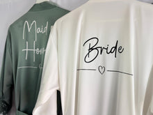 Load image into Gallery viewer, Eucalyptus Robes, Bridesmaid Robes, Green Bridal Party Robes, Satin Wedding Robes, Bridesmaid Gift, Maid of Honour Dressing Gown, Bride Robe