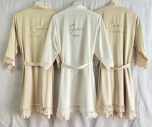 Load image into Gallery viewer, Champagne Bridesmaid robes, Bridesmaid Gift, Bridal Robes, Bridal Party Robes, Wedding Robes, Bride Robe, Satin Robes, Dressing Gowns
