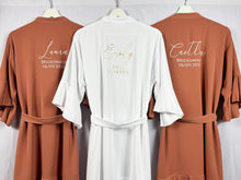 Load image into Gallery viewer, Terracotta Bridal Robes, Ruffle Robe, Rust Bridesmaid Robe,Bridesmaid Gift,Wedding Robes, Bride Robe, Bridal Party Robes, Burnt Orange Robe